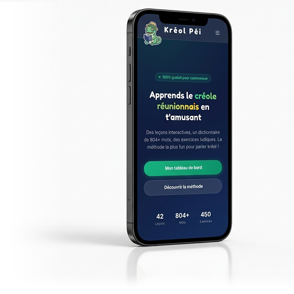 Application Kréol Péi sur téléphone